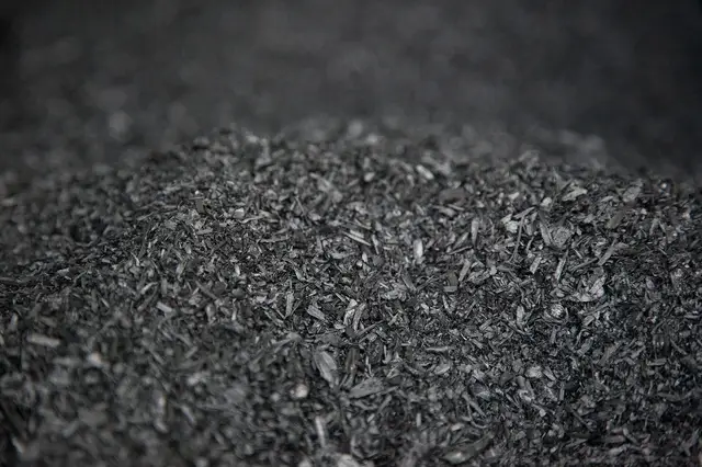 Pile of biochar prepared as a soil amendment